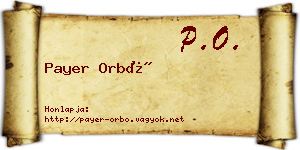 Payer Orbó névjegykártya