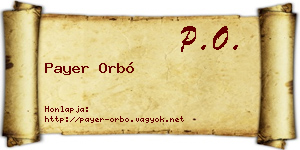 Payer Orbó névjegykártya